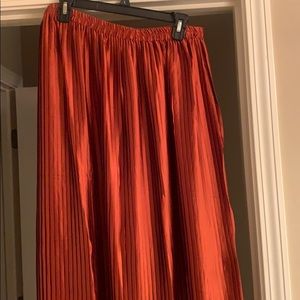 Rust Accordion Maxi Skirt